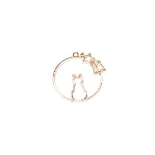 metal frame cat moon comet rose gold