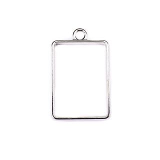 bezel small rectangle antique silver