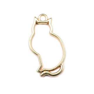 bezel sitting cat matte gold - design 2