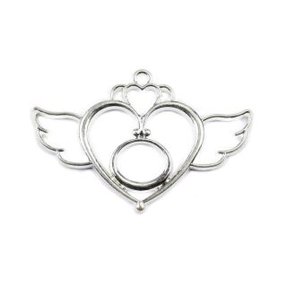 bezel sailor moon heart brooch silver