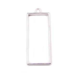 bezel long rectangle matte silver