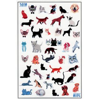 colored film sheet - cats and dogs