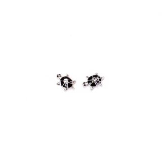 2 small turtles black and silver with rhinestone