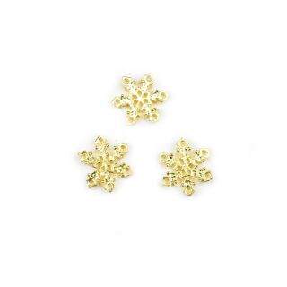 3 detailed snowflakes gold