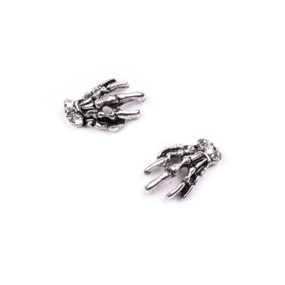 2 skeleton hands  antique silver