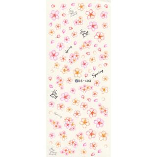 Blumen Spring wasser transfer Stickerbogen rosa