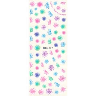 flowers spring water transfer sticker sheet multicolored