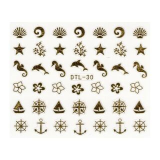 ocean sticker sheet gold DTL-30