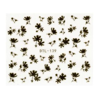 flowers sticker sheet gold DTL-138