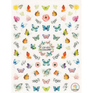 coloured butterfly sticker sheet CA-0055