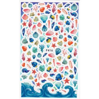 coloured ocean sticker sheet F416