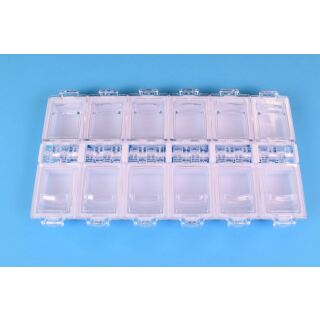 empty storage box for small parts 12 compartments white