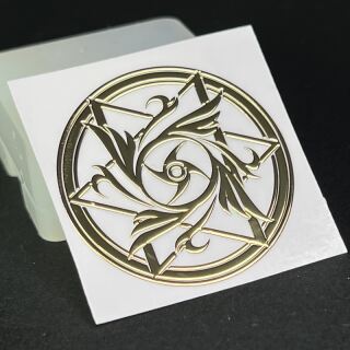 metal sticker mystic symbols gold - design 23 - alchemical circle