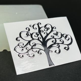 Metallsticker mystische Symbole silber - Design 7 - Baum des Lebens