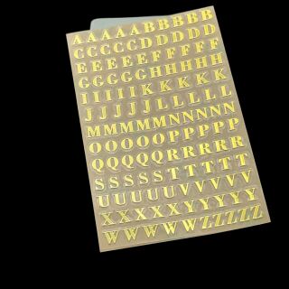 Metallsticker 5mm Buchstaben und Zahlen gold - Grossbuchstaben