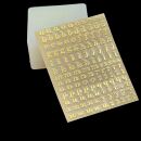 metal sticker 5mm letters and numbers gold -  lowercase...