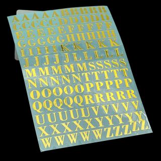 Metallsticker 9mm Buchstaben und Zahlen gold - Grossbuchstaben