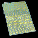 Metallsticker 9mm Buchstaben und Zahlen gold -...