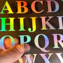 holographic letter stickers 25mm