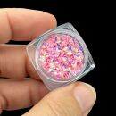 3D Diamant Pailetten irisierend rosa