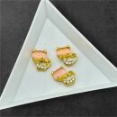 3 kleine Katzen mit Strass gold