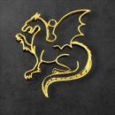 bezel winged dragon gold