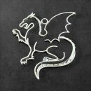 bezel winged dragon silver