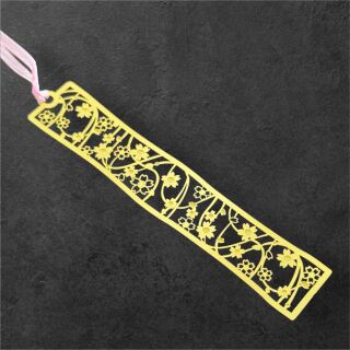 bookmark cherry blossoms gold