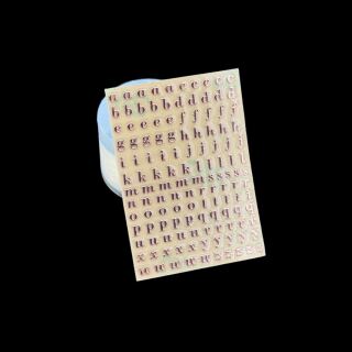 metal sticker 5mm letters and numbers rose gold -  lowercase letters