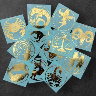 metal sticker zodiac signs gold