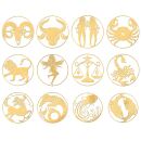 metal sticker zodiac signs gold