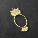 bezel owl oval antique bronze