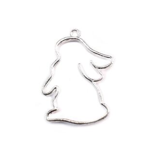 bezel cute bunny silver